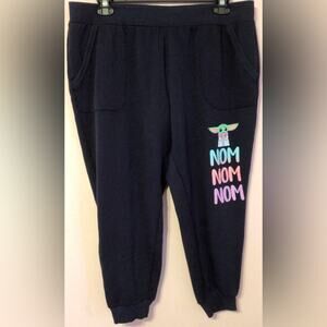 Disney Star Wars navy pajamas jogger pants nom baby yoda size XL